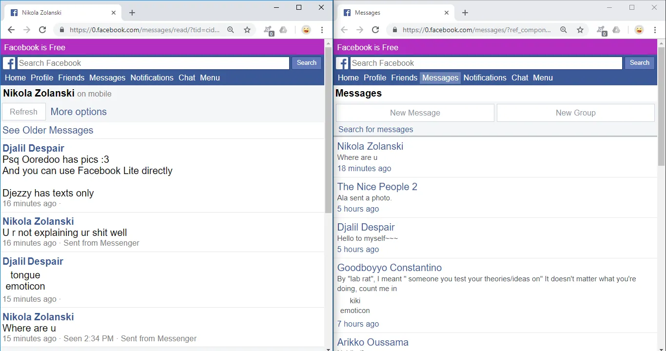 Facebook Zero screenshot